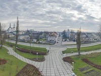 Łowicz z lotu ptaka - Park Błonia
